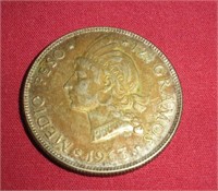 1963 Silver Dominican Republic Half Peso  12.5g