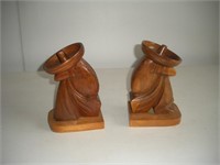 (2) Wood Book Ends