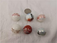 6 Shooter Marbles-Union Pacific, Abe Lincoln, Etc