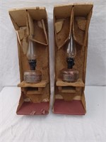 Pair of NOS Oil Lamps, Lamps are 8 1/2" tall