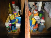 Cleaning Supplies - Contents of 2 Cabinets