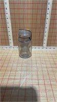 Pint jar with glass lid and air bubbles