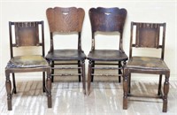 Solid Back Oak Chairs.