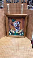 Framed clown picture