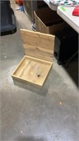 Wood box, hinged lid
