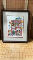 Framed bear town fire department picture