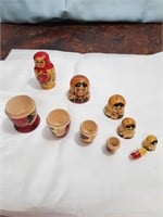 2 Nesting Dolls and collector spoons and