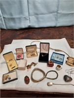 Vintage jewelry lipstick case and more