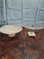 Cake plate and fruit bowl possible marble