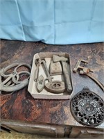 Well Pulley, sad irons vintage tools and Bucks