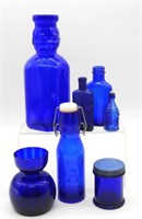 Cobalt Glass Bottles Selection.