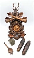 German Black Forest Hunt Motif Cuckoo Clock.