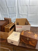 Wood purse, wood jewelry boxes, MJ Hummel Box