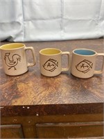 3 Pigeon Forge Pottery coffee mugs