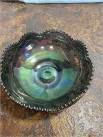 Imperial Glass Carnival Bowl maked inside bowl