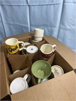 Large box of coffee cups new and old