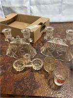 2 dbl. candle holders goblets and more