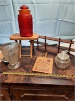Stool  and collectibles