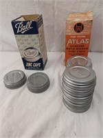 12 NOS Atlas Jar Lids and 2 Ball