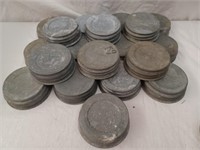 19 Zinc Lids. Ball and Others