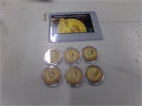 6-$1.00 President coins