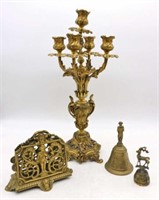 Ornate Brass Table Items.
