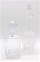 Crystal Decanters with Stoppers.