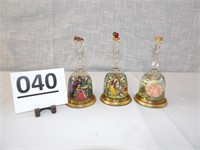 (3) Vintage Disney Glass Bell Snow Globes