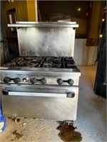 6 Burner Stove with Oven and Back Stainless