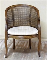 Louis XV Style Barrel Back Caned Bergere.