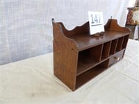 Wall Shelf W/ Pigeon Holes & Drawer