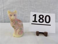 Fenton 95th  Anniv. Burmese Glass Cat