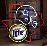 Dallas Cowboy Miller Light Texas Shaped Neon Sign.