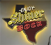 Shiner Boch Texas Shaped Neon Sign.