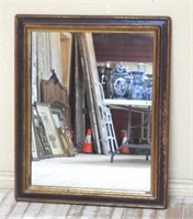 Parcel Gilt and Painted Wooden Mirror.