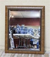 Contemporary Bead Trimmed Beveled Mirror.