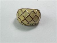 Vintage Brass Enameled Ring