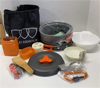 Gold ware portable camping stove and accessories