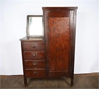 Antique Oak Chifferobe Dresser w/ Mirror