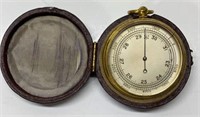 Antique pocket ship barometer