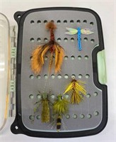 Fly fishing flies and storage case