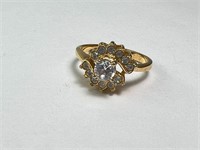 Cubic Zirconia Gold Tone Ring