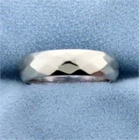 Diamond Pattern Band Ring in 14k White Gold