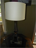 Electric lamp with shade