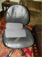 Leather office chair w/ back support pillows