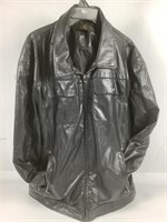 Manteau noir en cuir PX, Gr. XL