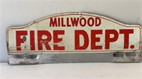 Vintage Millwood Fire Dept. Aluminum Sign
