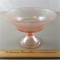 Fenton Glass Pink Pink Iridescent Footed Bowl