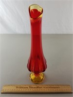 Viking Glass Amberina Swung Vase 13&1/4"H