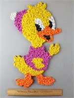 Vintage Melted Plastic Popcorn Duck 20" H